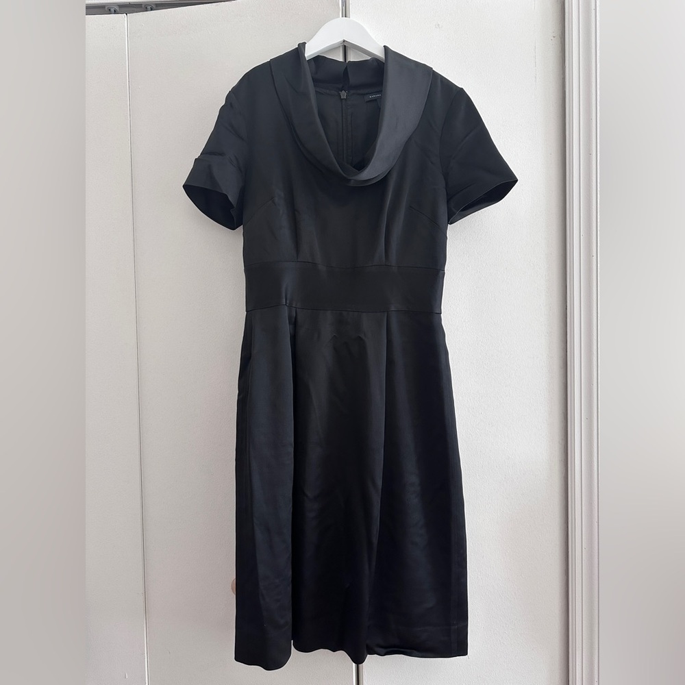 Banana Republic Black Sheath Midi Dress with Cowl Neck